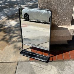 Mirror With Metal Shelf
