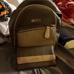 Guess Backpack And Wallet 