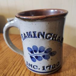 Vintage Harvey Signed Salt Glazed Stoneware Pottery Mug Signed