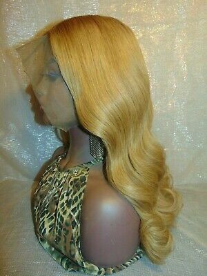 Gorgeous Blonde Ombre Human Hair Lace Front Wig Deep Part Really Natural