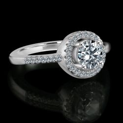 .75 CT. intensely radiant Round Diamond Veneer Cubic zirconia Sterling Silver Ring 635R207