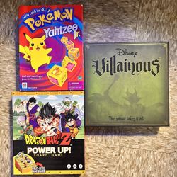 Board Game Lot Dragon Ball Z Disney Villanous Pokemon