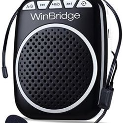 WinBridge WB001 Portable Voice Amplifier with Headset Microphone Personal Speaker Mic Rechargeable Ultralight for Teachers, Elderly, Tour Guides, Coac