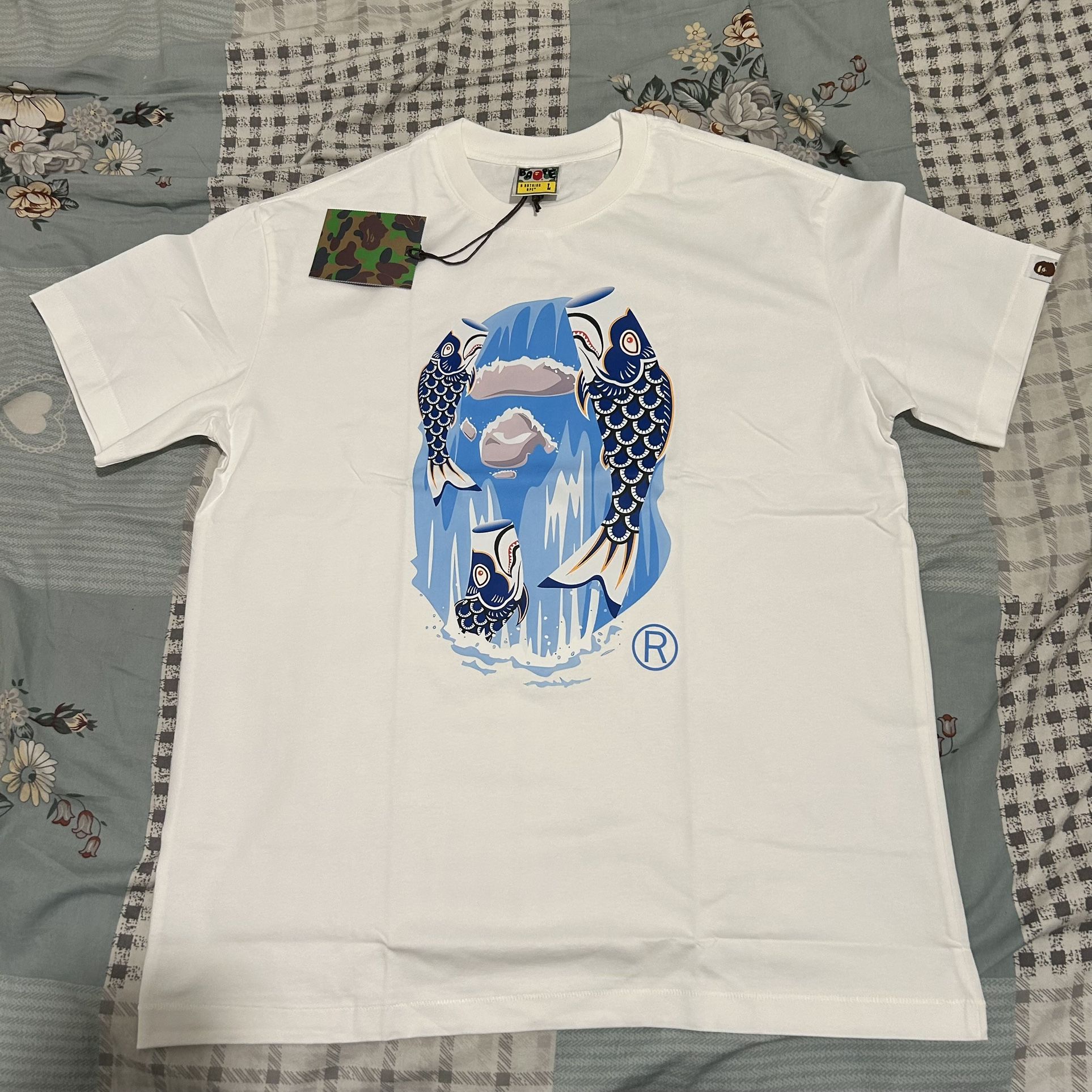 BAPE koinobori waterfall Ape head tee 