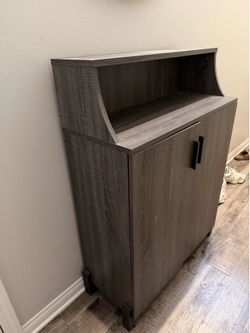 Dark Wood Shoe Cabinet