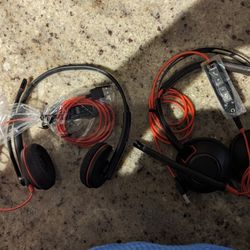 2 Sets Of Plantronics (Poly) HeadSets 