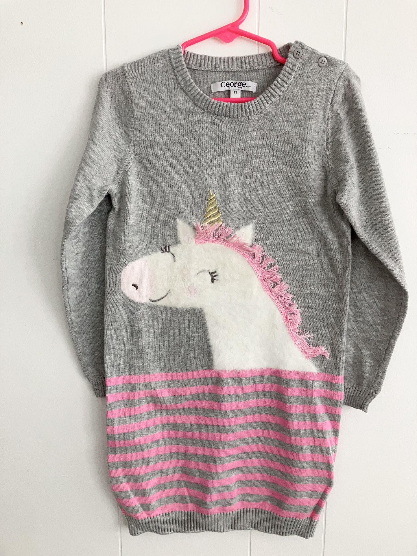 George sweater dress with unicorn for girls