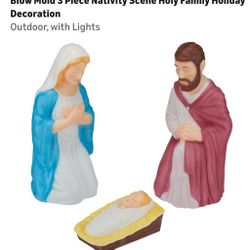 Joce Y Maria  Y Niño Jesús  Grande  Con Lus Nuevo  En Caja