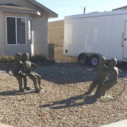 100% Fully Bronzed Children Playing Tug Of War Come Apart For Easy Transportation, Will Deliver If Needed