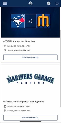 Mariners Tickets and Parking Pass