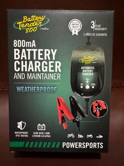 Battery Tender 800mA 12V Weather Resistant Battery Charger and Maintainer