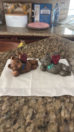 Two Resin Bears w/Heart