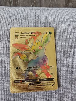 POKEMON LEAFEON VMAX GOLD FOIL TRADING CARD