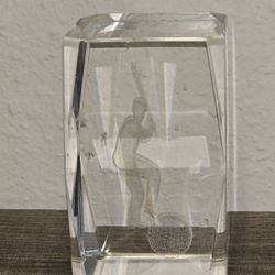 Baseball Laser Etched Glass Cube