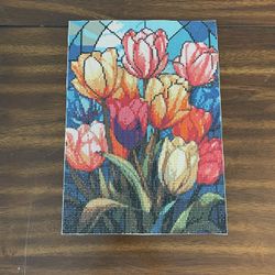 Tulips Diamond Art Canvas, Completed 