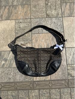 Coach black and grey signature hobo