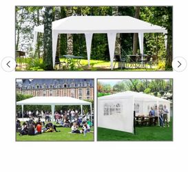 Costway 10'x20' Canopy Tent Heavy Duty Wedding Party Tent 4 Sidewalls W/Carry Bag