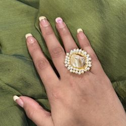 New | Indian Mother of Pearl Adjustable Ring