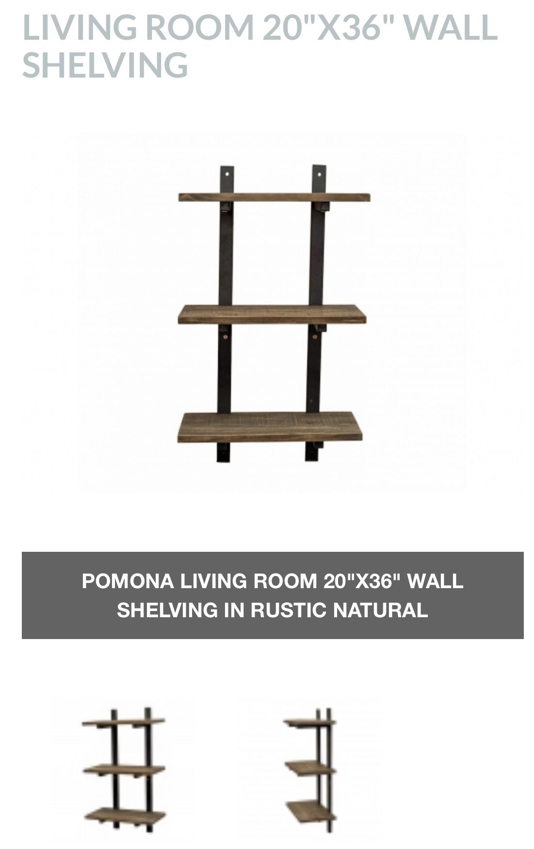 Pomona Collection 20”x36” Wall Shelving
