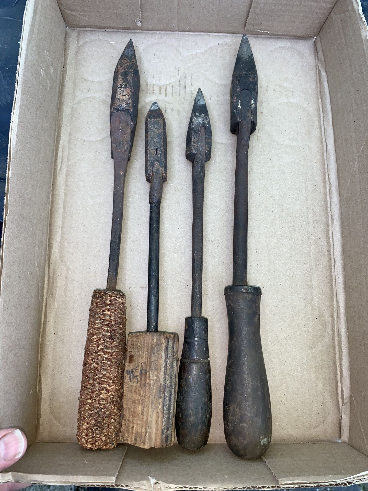 4 Antique Copper Soldering Iron Collectible Tinsmith Blacksmith Vintage Tool Lot