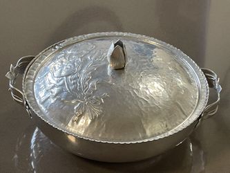 Rodney Kent Hammered Aluminum Bowl W/ Lid