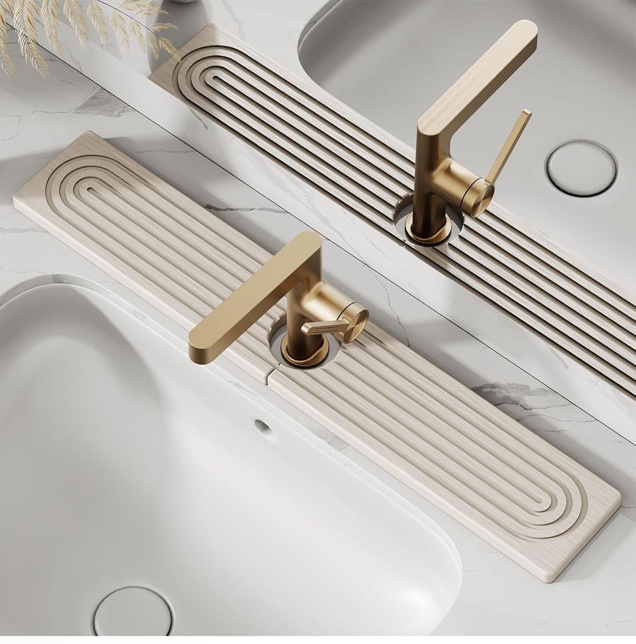 23.6'' Long Stone Faucet Mat for Kitchen Sink-Diatomite Quick Dry Kitchen Sink Splash Guard,Super Absorbent,Drying Stone Sink Tray,Sink Stone Quick Dr