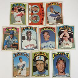Lot Of (10) 1972 Topps Baseball Cards $16