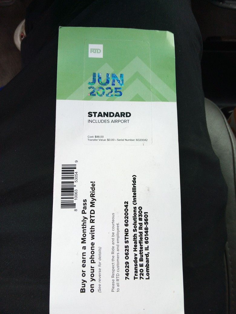 Monthly RTD June Pass
