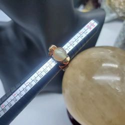 Handmade Artisan Peacock Agate Hematite band Ring