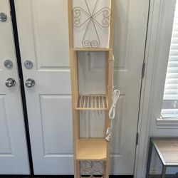 Brand New Floor Lamp with Shade, Wine Bottle Rack, and Glass Storage 