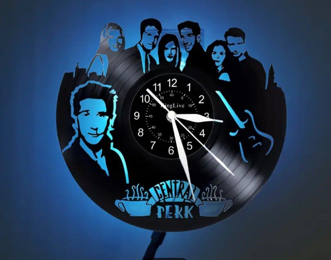 Friends Central Perk vinyl record color changing clock w/ remote control.  SHIPPING AVAILABLE 