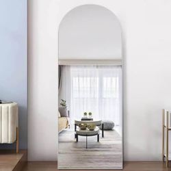 22in X 65in - Modern Arched Shape Framed Standing Mirror 