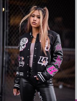 Jermika Black Oversized Varsity Jacket-Rockstar Original Xs
