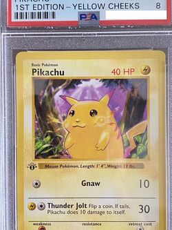 Pikachu Yellow Cheeks 1st Edition PSA 8