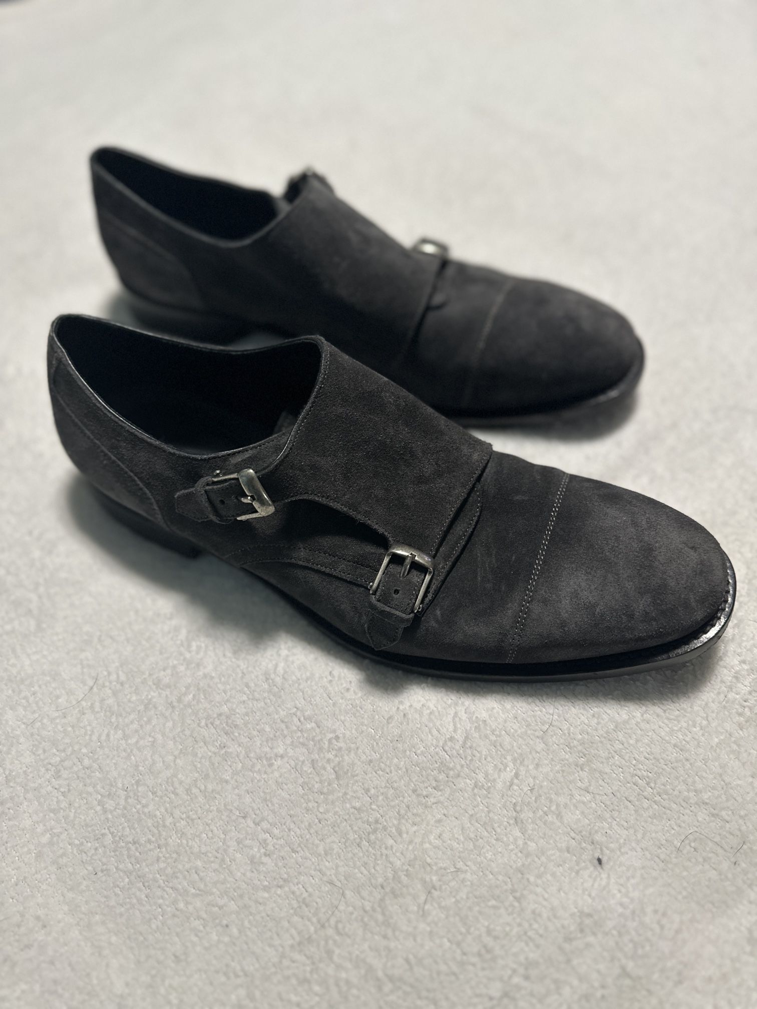 John Varvatos Monk Strap Dress Shoes John Varvatos Suede Monk Straps - Brown Monk Straps, Shoes  main image 2