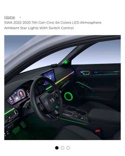 2022-2025 11th Gen Civic 64 Colors LED Atmosphere Ambient Star Lights With Switch Control