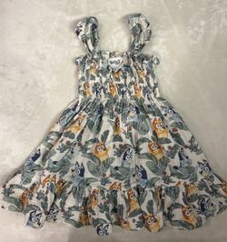 Bluey Toddler Girl Cotton Gauze Smocked Dress - 2T