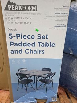 5 piece padded table and chairs