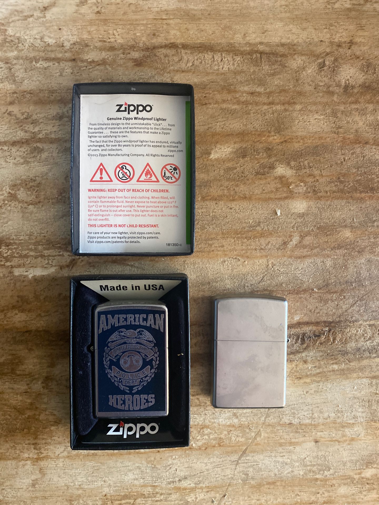 2 Zippo Lighter - one Special edition American hero’s