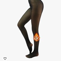 X-CHENG Fleece Lined Tights Sheer Women - Fake Translucent Warm Pantyhose Leggings Sheer Thick Tights For Winter Black 3X-Large