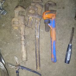 3 Vintage Pipe Wrenches .$15 Each