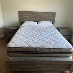 Queen Bed With Mattress, 2 Dressing Table
