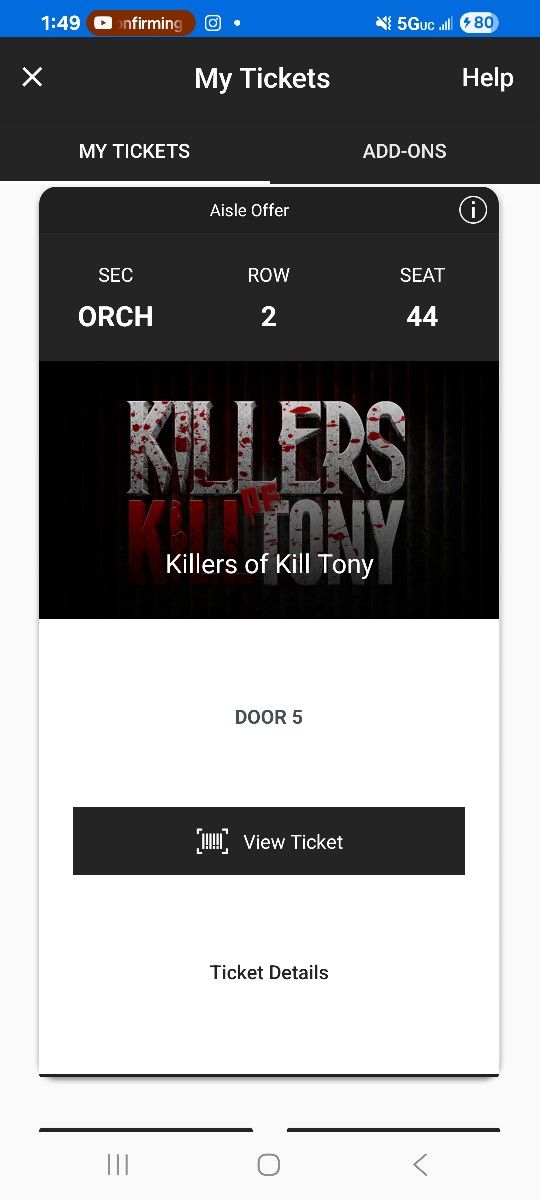 Killers Of Kill Tony Ticket