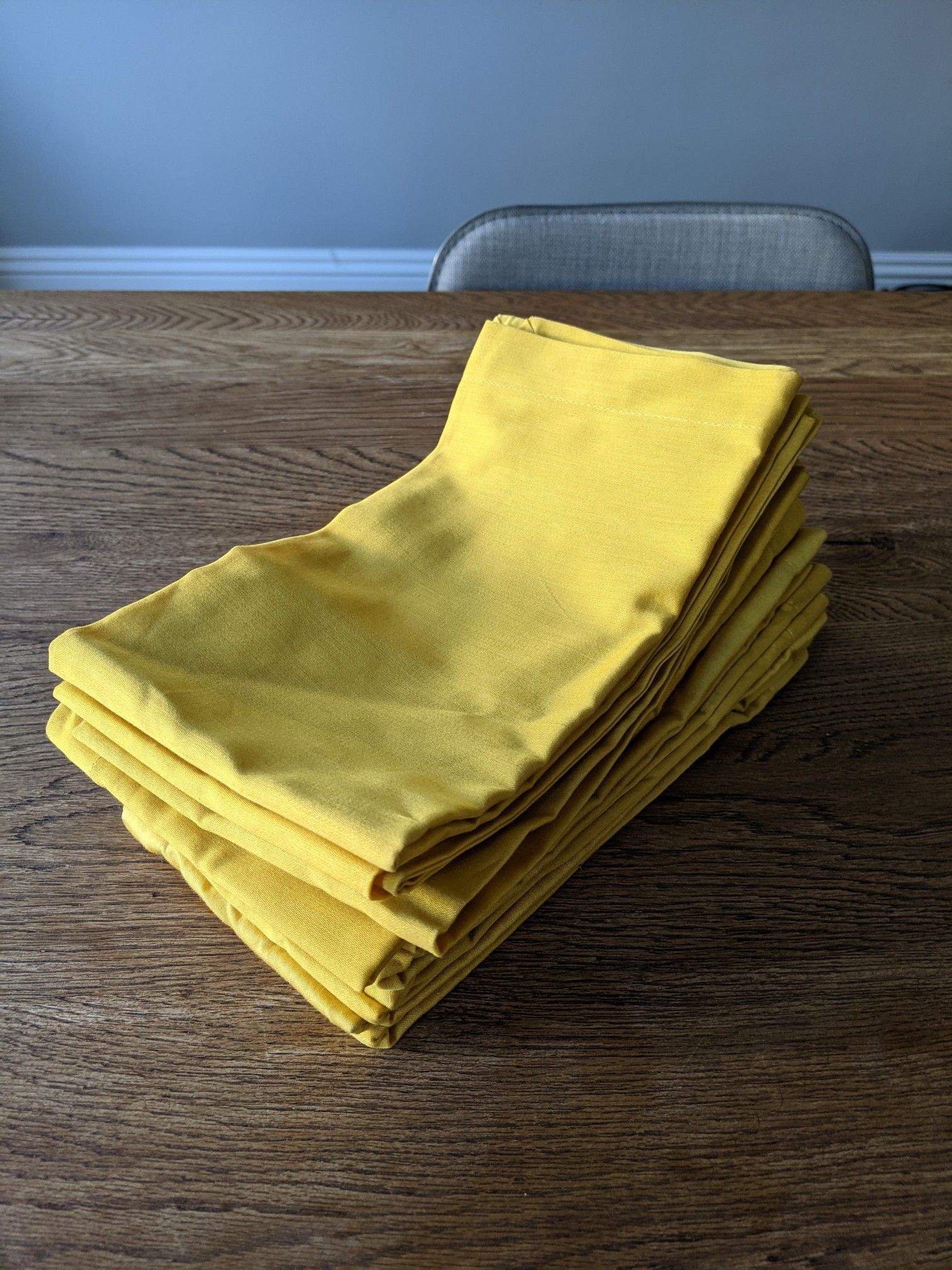 Crate & Barrel mustard yellow cloth napkins