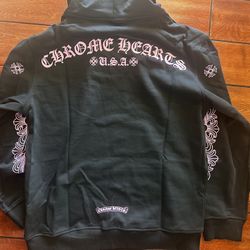 Black Chrome Hearts Hoodie W Pink Designs
