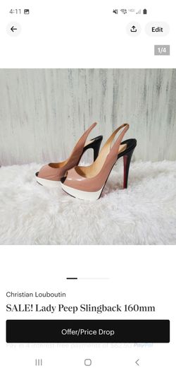 Authentic  Christian Louboutin Lady Peep Slingbacks size 38 \8