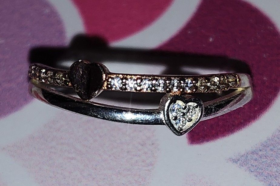 Double Heart Diamond Ring