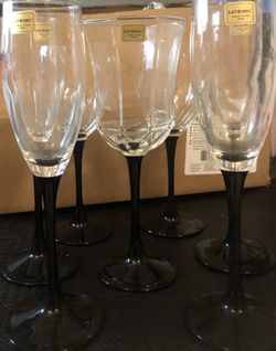 LNC Black Stem WINE/MIMOSA/Champagne Glasses