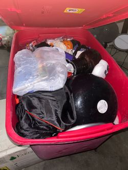 Box of Halloween decor