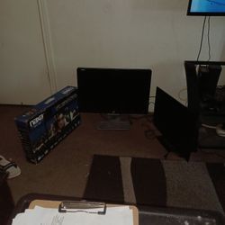 2 TVs one w/ Built In DVD player,  1 Computer Screen all HDMI LED